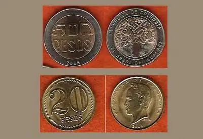 Монеты Колумбийского песо