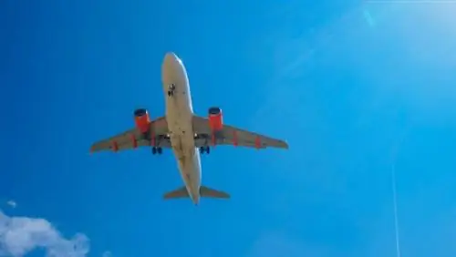 Самолет easyJet в полете Самолет easyJet в полете