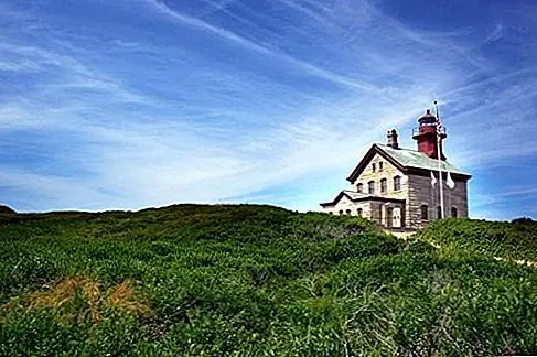 Остров Блока, Род-Айленд. Многие посетитель приземлился на этот ледниковый ледниковый обнаженный ветер, в 12 милях (19 км) от побережья Род-Айленда, и сразу подумал о Ирландии - о тех драматических глиняных скалах, о сотнях прудов с пресной водой, катящийся зеленый интерьер, сухие каменные стены, заросшие мхом, дикие розы, карабкающиеся по пляжным дюнам.