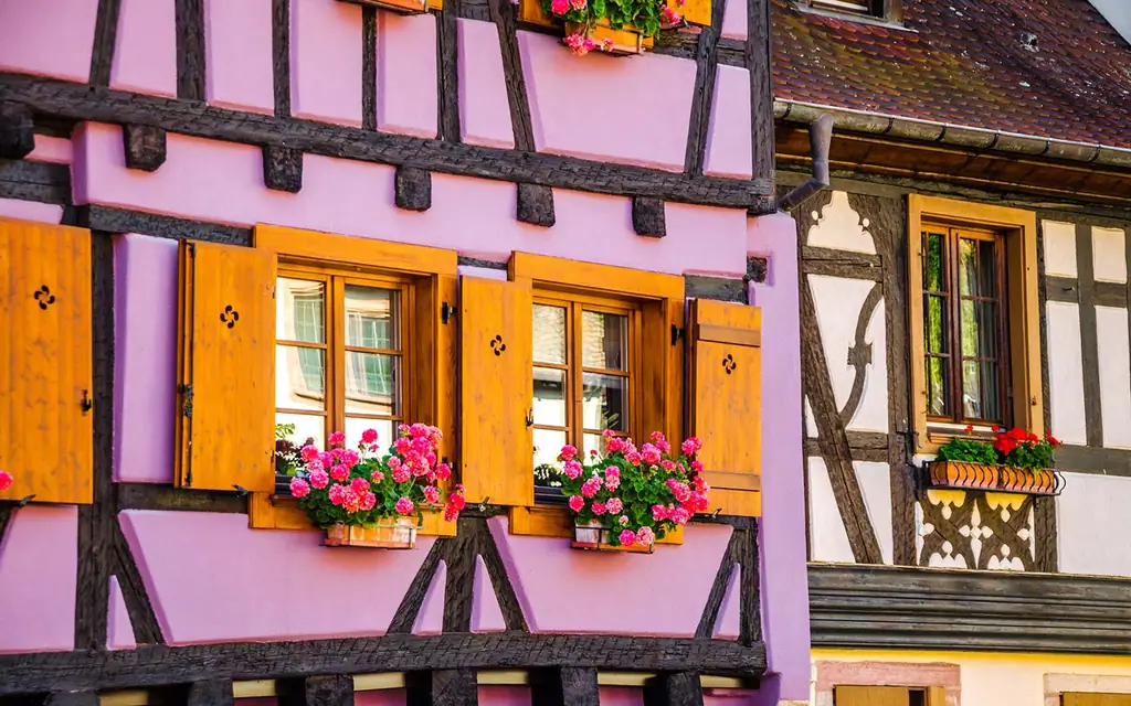 архитектуры средневековой деревни-Kaysersberg-франс-ALSACE0617