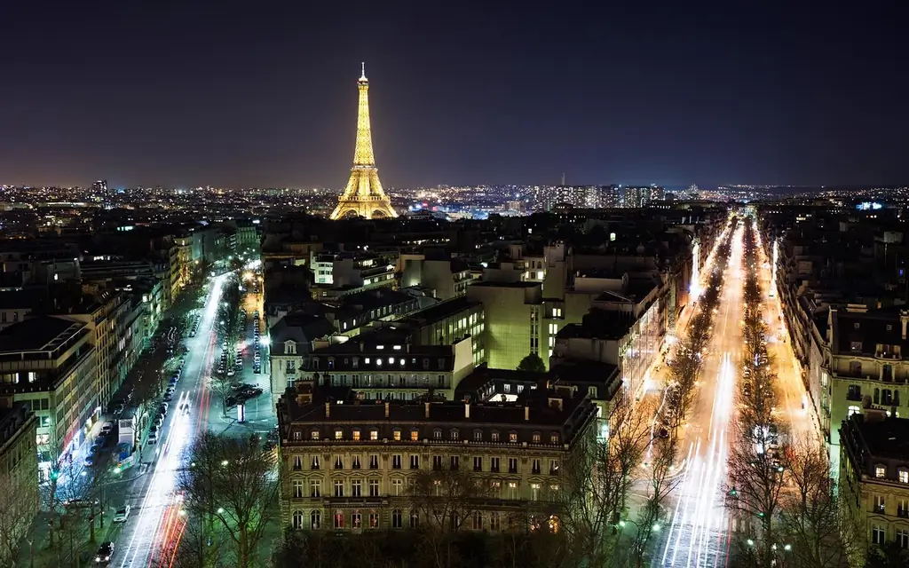 Дуга-де-Triomphe-вид-Eiffel башня-париж-EIFFELPM0118
