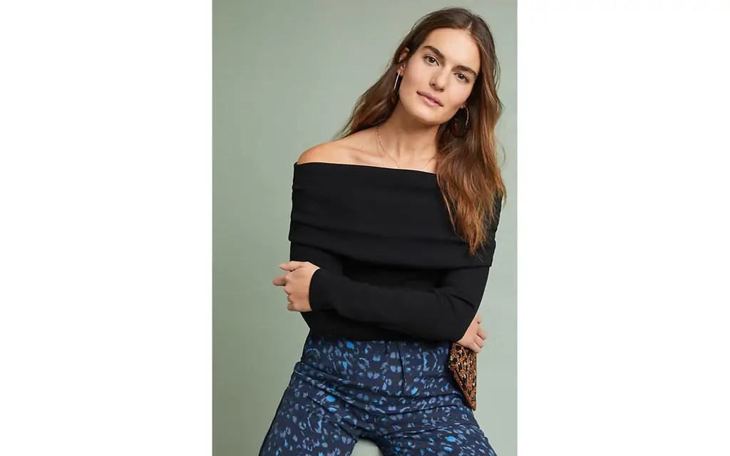 Сесили-вне-плеча пуловер-Anthropologie-ANTHROFLASH0219