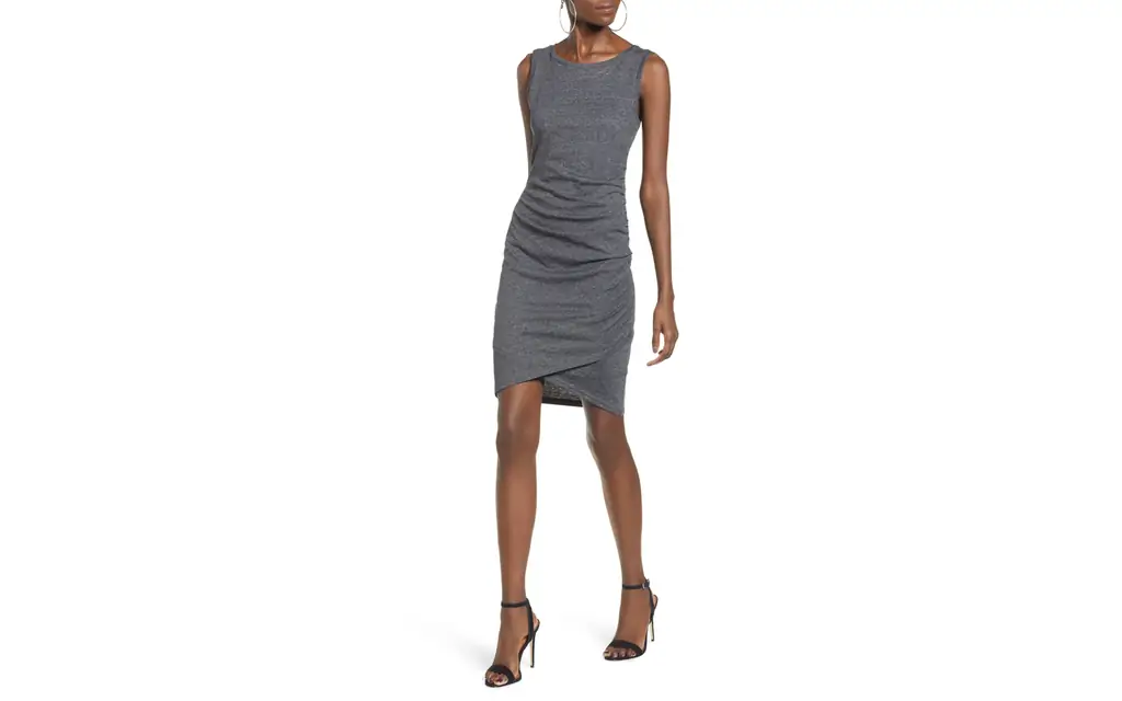 Лейт-складки тело зэки-бак-платье Nordstrom-NORDDRESSES0518