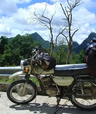 motorcycle in the country side in Vietnam