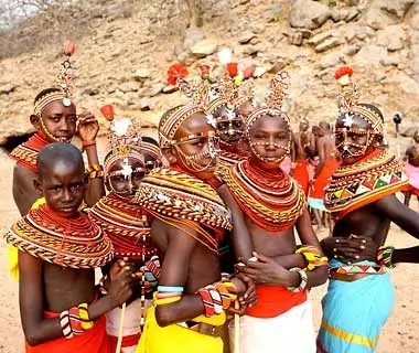 natives of local tribe in Great Rift Valley region, Africa