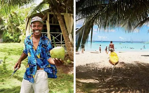 Местный серфер SeaCar и Paddle Barbados на Барбадосе.