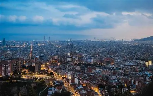 Вид с воздуха на Барселону, Испания