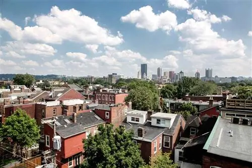 Вид с воздуха на район Питтсбурга к северу от центра города.