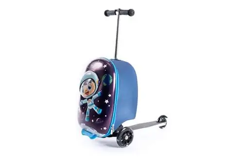 KIDDIETOTES 3-D Hardshell Ride On Suitcase Scooter для детей - симпатичный легкий детский чемодан с колесами - забавные светодиодные фонари