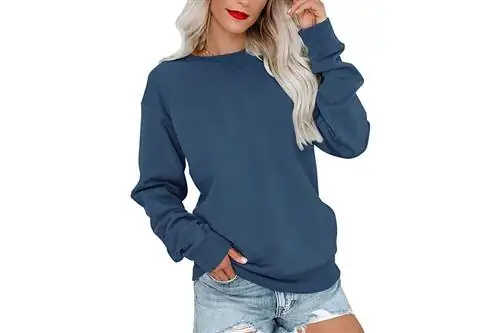 Bingerlily Womens Casual Long Sleeve Sweatshirt Crew Neck Cute Pullover Relaxed Fit Tops