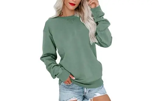 Bingerlily Womens Casual Long Sleeve Sweatshirt Crew Neck Cute Pullover Relaxed Fit Tops