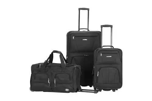 Набор чемоданов Rockland Vara Softside из 3 предметов в вертикальном положении, черный, (20/22/28)