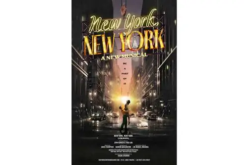 Рекламный коврик для новой бродвейской постановки НЬЮ-ЙОРК, НЬЮ-ЙОРК.