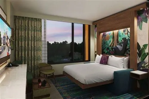 Вдохновленные «Книгой джунглей», новейшие дуэт-студии в The Villas at Disneyland Hotel рассчитаны на размещение двух гостей