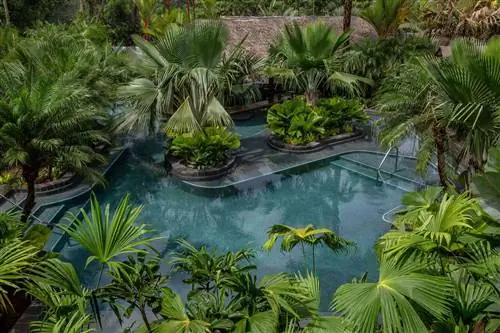 Вид с воздуха на бассейн Tabacón Thermal Resort & Spa Вид с воздуха на бассейн Tabacón Thermal Resort & Spa
