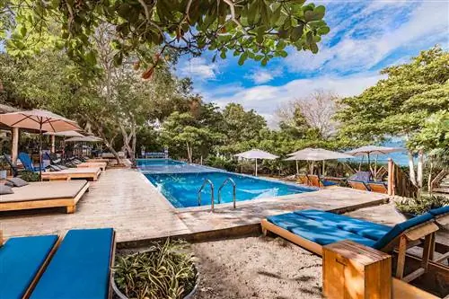Бассейн в Blue Apple Beach House в Картахене, Колумбия.