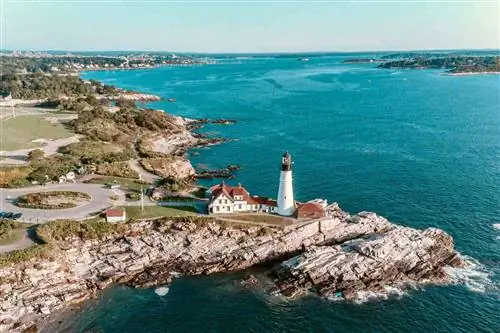 Маяк Портленд-Хед, вид с воздуха, штат Мэн