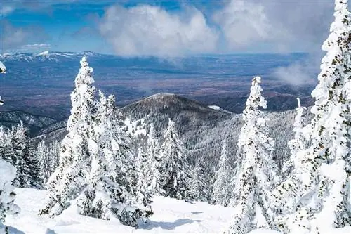 Горнолыжный курорт Санта-Фе в Нью-Мексико зимой