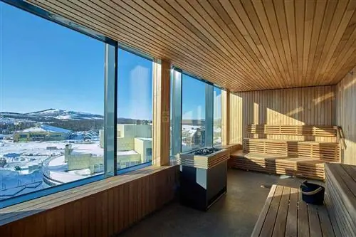 Вид из сауны в Scandic Kiruna