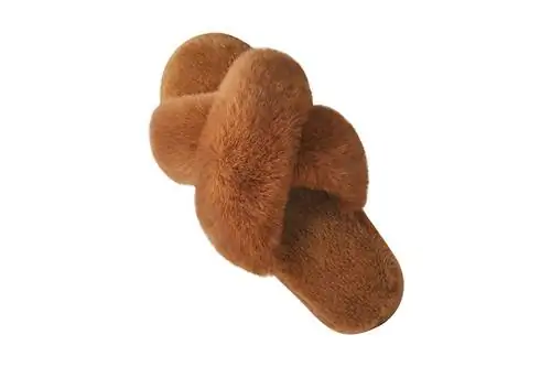 Женские тапочки с перекрестными ремешками Fuzzy Soft House Slippers