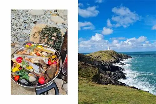Обед в ресторане Sea Foraging and Strumble Head в Пембрукшире, Уэльс. Обед в ресторане Sea Foraging and Strumble Head в Пембрукшире, Уэльс.