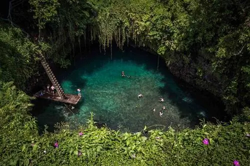 В океанский желоб Суа на Самоа