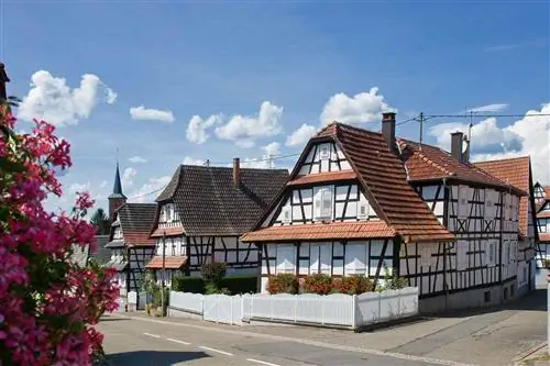 Fachwerkhäuser in Hunspach, Département Bas-Rhin in der Region Grand Est, Франция