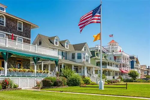 Традиционные дома в Кейп-Мей, Нью-Джерси, США