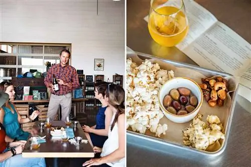 Сцены дегустации сидра из South Hill Cider в Нью-Йорке