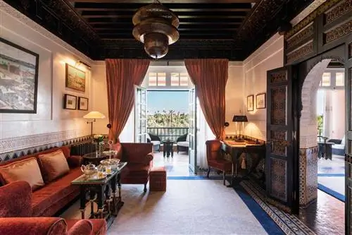 Гостиная в люксе Majorelle Suite в La Mamounia