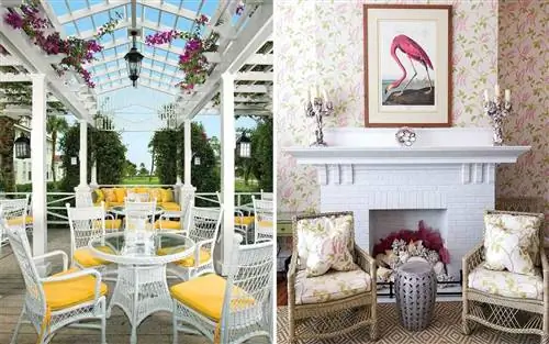 Терраса и интерьер отеля Gasparilla Inn во Флориде
