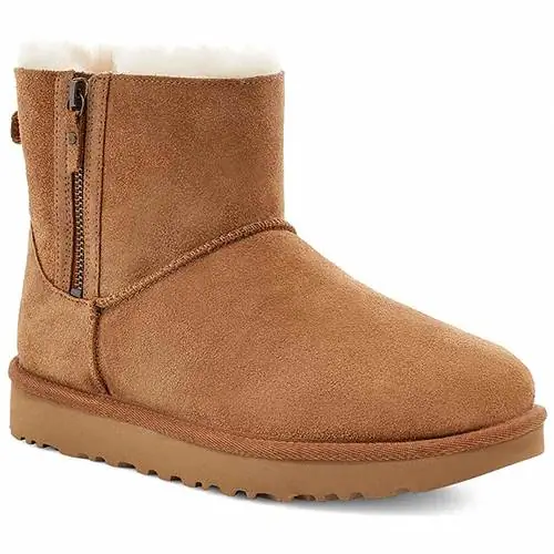 UGG Classic Suede Mini с двойной молнией из натуральной дубленки