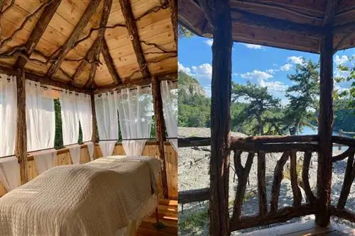 Интерьер и вид из беседки в Mohonk Mountain House
