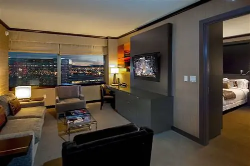 Внутри люкса Vdara, Airbnb в Лас-Вегасе