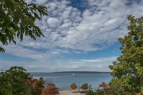 Парусник на озере в Петоски, Мичиган