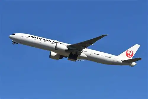 Самолет Japan Airlines в полете