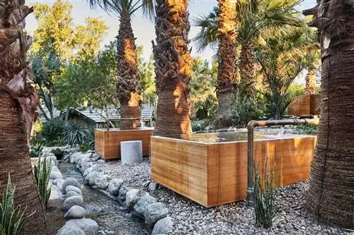 Мини-бассейны в курортном спа-отеле Two Bunch Palms