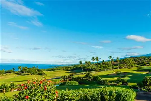 Поле для гольфа в Хокулии, Кона, Гавайи.