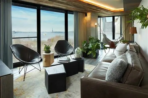 Гостиная Bridge Suite в отеле 1 Brooklyn Bridge