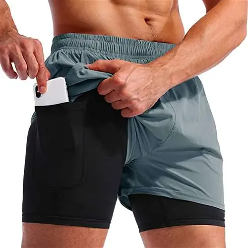 Мужские беговые шорты 2 в 1 Pudolla 5