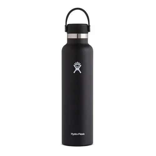Бутылка со стандартной горловиной и гибкой крышкой Hydro Flask черного цвета