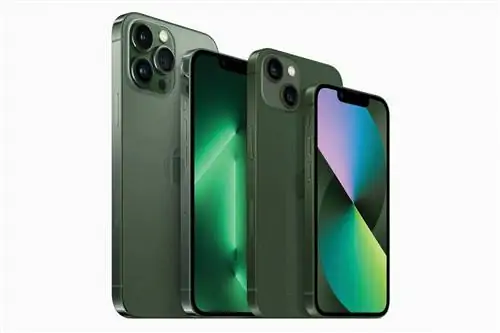 Семейство Apple iPhone 13 двух размеров в цвете Alpine Green