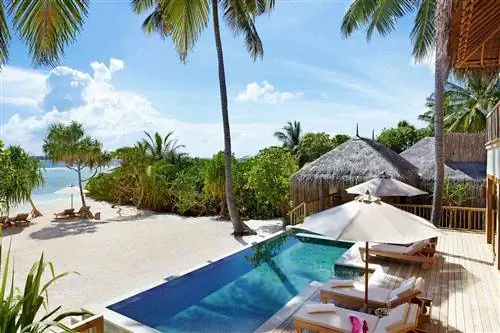 Вилла Ocean Beach с 2 спальнями и видом на бассейн в комплексе Six Senses Laamu