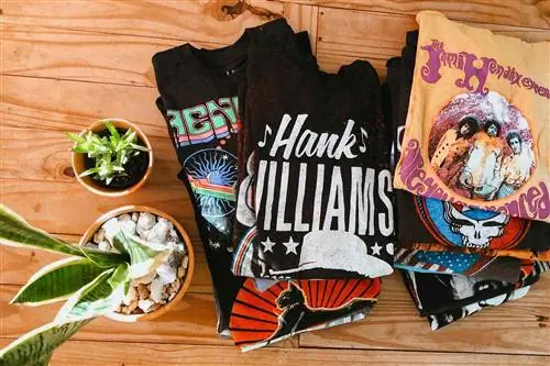 Растения и куча винтажных футболок с музыкальными группами в Starland Strange and Bazaar
