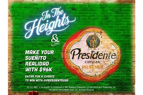 Графика для розыгрыша In the Heights и Presidente