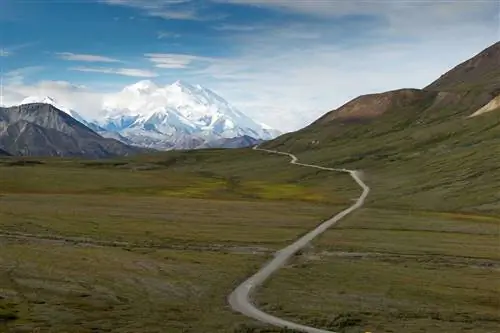 Denali Park Road от Stony Hill Overlook, национальный парк Денали, Аляска