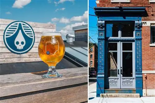 Сцены из кулинарной сцены в Цинциннати, штат Огайо, включая рюмку пива и внешний вид ресторана.