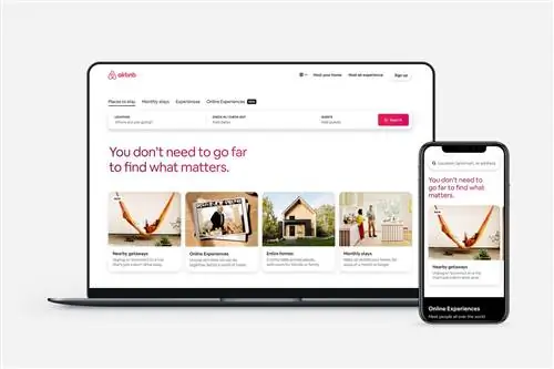 Компьютер и телефон показывают новую опцию Airbnb