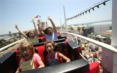 Американские горки «Гигантская Медведица» в парке Белмонт в Сан-Диего.