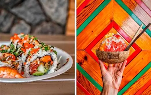 Makai Sushi и Waikomo Shave Ice, Кауаи, Гавайи